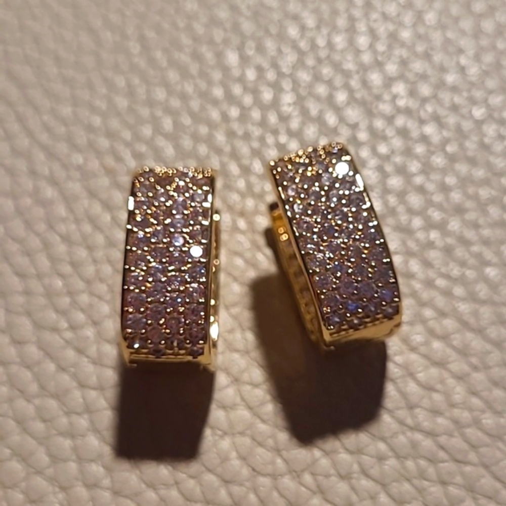 18k GF Pave Zirconia Earrings